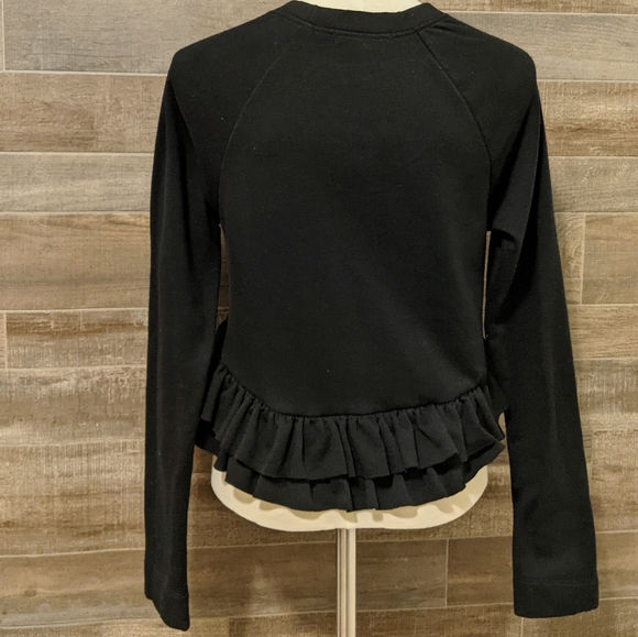 Truly Madly Deeply Cropped Sweatshirt Black Ruffle - Picture 5 of 5